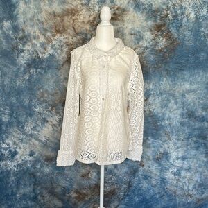 NWT Stella + Ginger white cardigan Sz XL